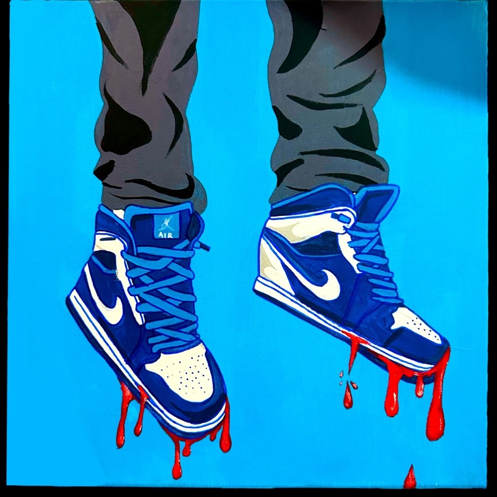 Canvas painting men’s wall art sneaker fashion decor for home or dorms artist